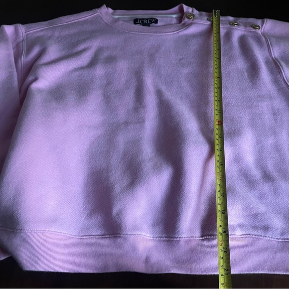 J. Crew Heritage Fleece Cropped Sweatshirt With Buttons in Picador Pink XS - Picture 4 of 9